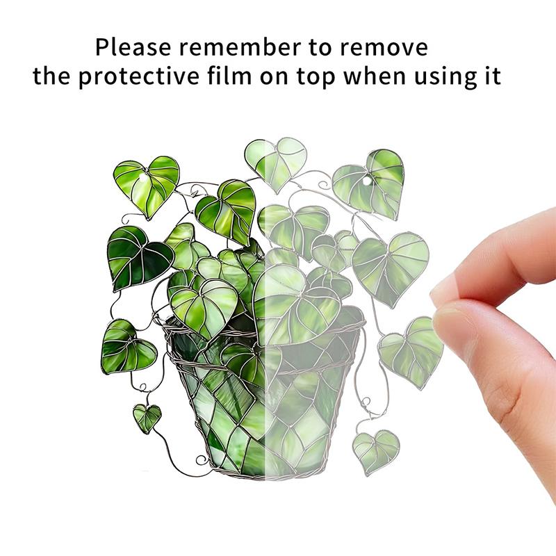 1 Stück Herzförmiger Topfpflanzen-Anhänger Sonnenfänger Acryl Zimmergarten Heim Büro Dekoration Wandbehang Ornament Handwerk
