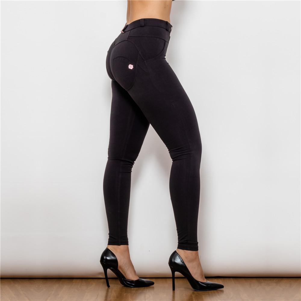 Shascullfites Push Up Legíny Jednobarevné Černé Pohodlné Prodyšné Fitness Strečové Legíny Střední Pas
