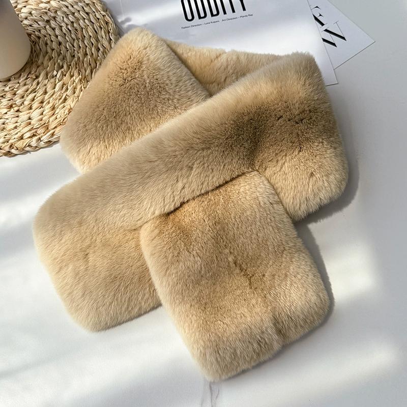 Winter Warmth Korean Version Versatile Thickened Whole Skin Otter Fur Scarf Women's Double-sided Rabbit Fur Scarf Real Fur Collar