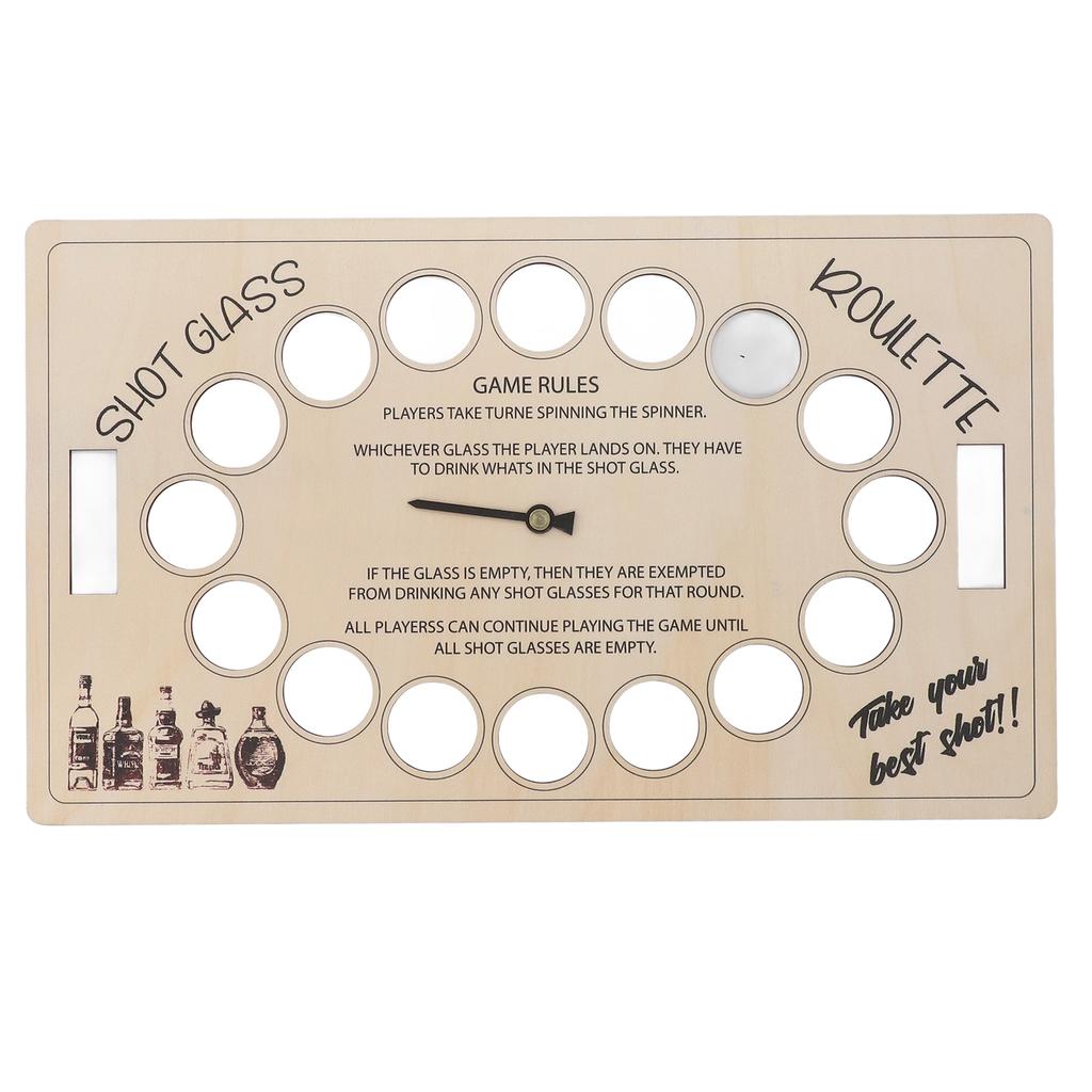 Shot Drinking Game 45cm Wooden Rotating Adults Drinking Table Game Board for Party Bar Game Nights