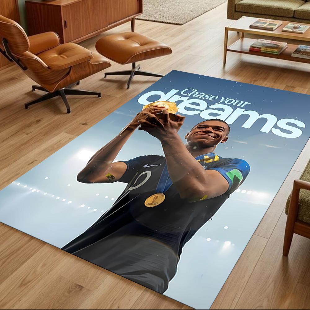 Mbappe's Soccer Journey Floor Mat Suitable for Living Rooms Balcony Decorate room Kitchen Anti-slip Rug Office home decor Spiritual Gift