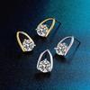 Sterling Silver Moissanite Eight Hearts & Arrows Stud Earrings with K Gold