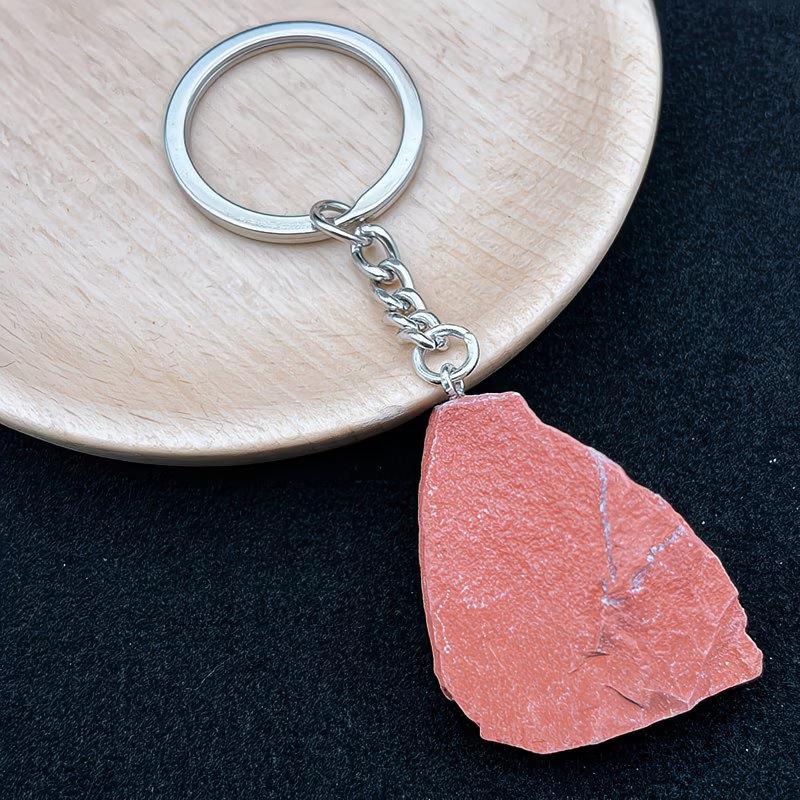 Natural crystal raw stone irregular keychain, amethyst tiger eye stone powder crystal DIY bag accessories, hanging ornaments розовый кварц