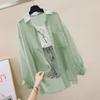 2024 Loose Mint Chiffon Cardigan: Korean Style Women's Long Sleeve Summer Jacket
