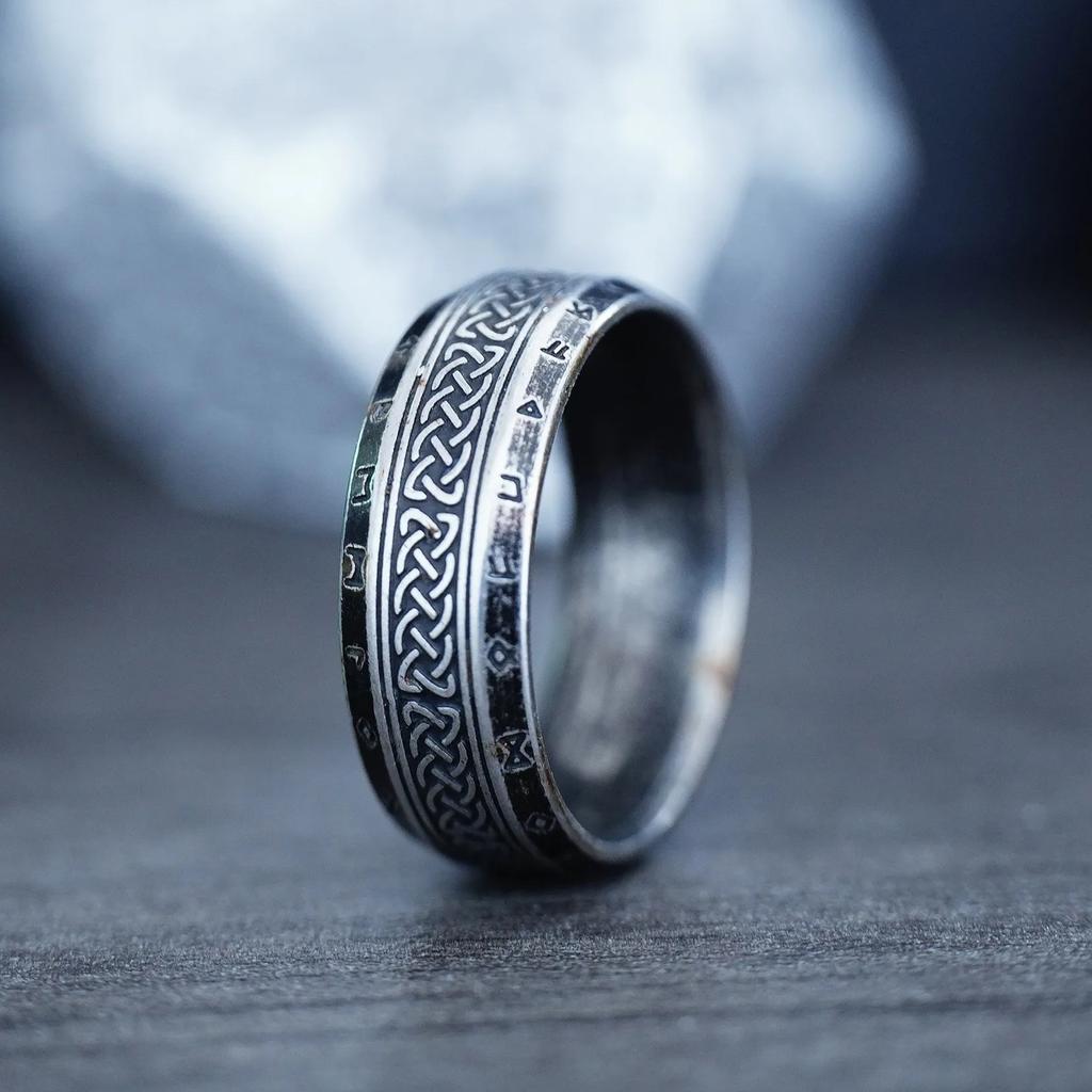 Vintage Odin Nordische Wikinger Keltischer Knoten Ringe Für Männer Frauen Mode Edelstahl Lebensbaum Ringe Retro Amulett Rune Schmuck