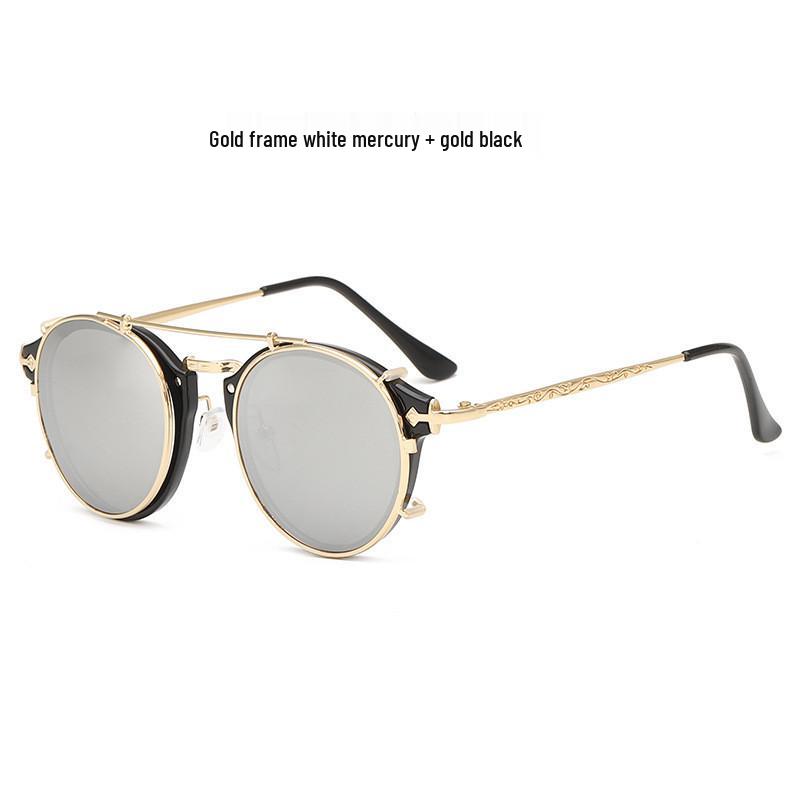 Hengxin 2025 Punk Retro Clip-on Sunglasses - Unisex Trendy Design