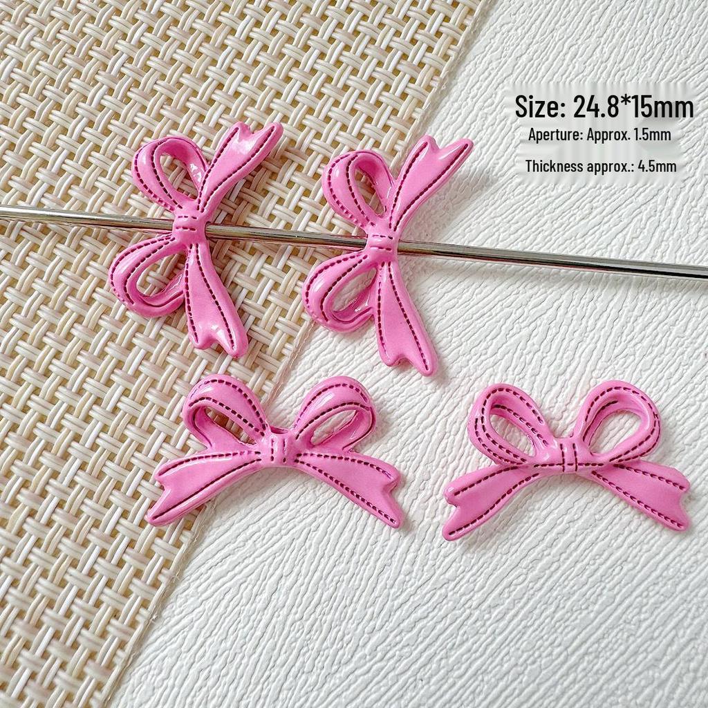 Macaron Color Bow Tie Bead String Necklace & Hair Accessories