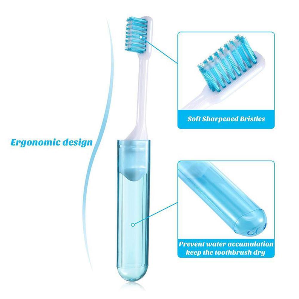 Portable Folding Travel Toothbrush Super Soft Bristles Easy To Carry Oral Care Tool Camping Hiking Outdoor Essentials Compact