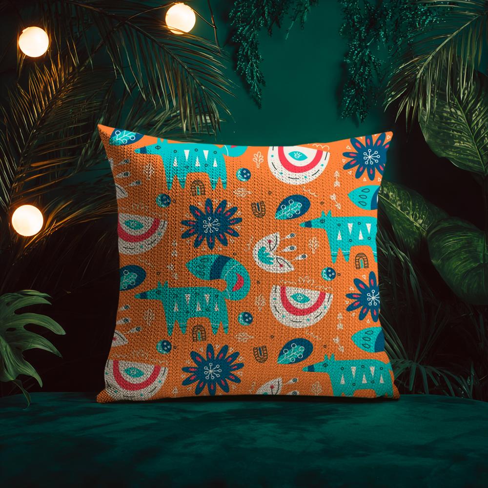 Classical Trend Moroccan Prints Flower Cushion Cover Silky Elegant Comfort Sofa Bed Invisible Zipper Beach Pillowcase