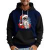Men's Christmas Print Color Block Hooded Casual Sports Comfort Sweatshirt