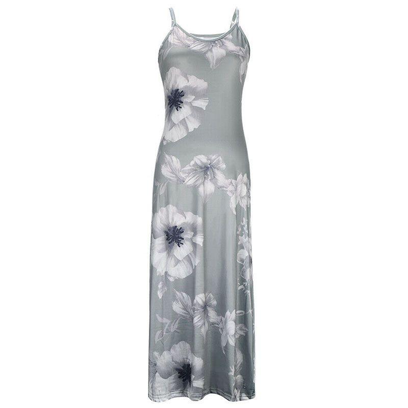 Women's Oversized Floral Printed Sleeveless Maxi Dress For Summer Holidays