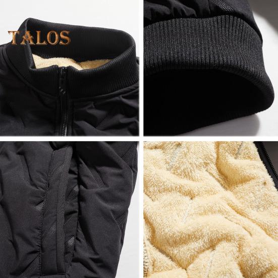 Męski zimowy płaszcz bawełniany z kieszeniami, kołnierzem stójką, długim rękawem, pogrubioną aksamitną podszewką, kurtka wiatroszczelna