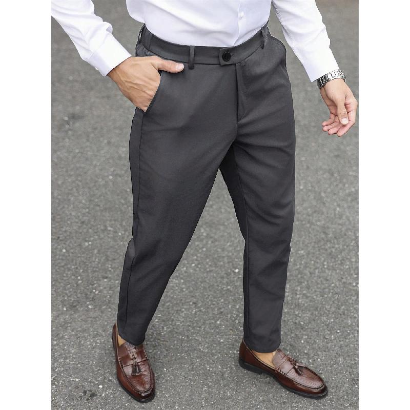 2026 New British Style Men's Trousers Business Casual Pants Versatile Slim-Fit Long Pants