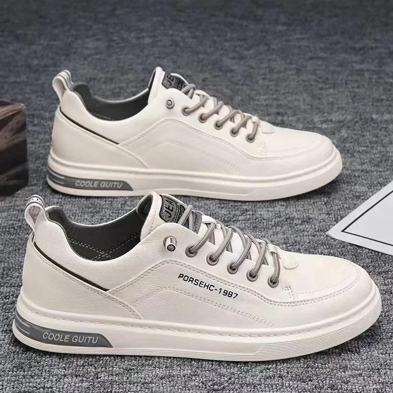 

Versatile Cloth Shoes Men s Spring New Breathable White Shoes Men s Sports and Leisure Board Shoes Fashion Shoes 44 бежевий