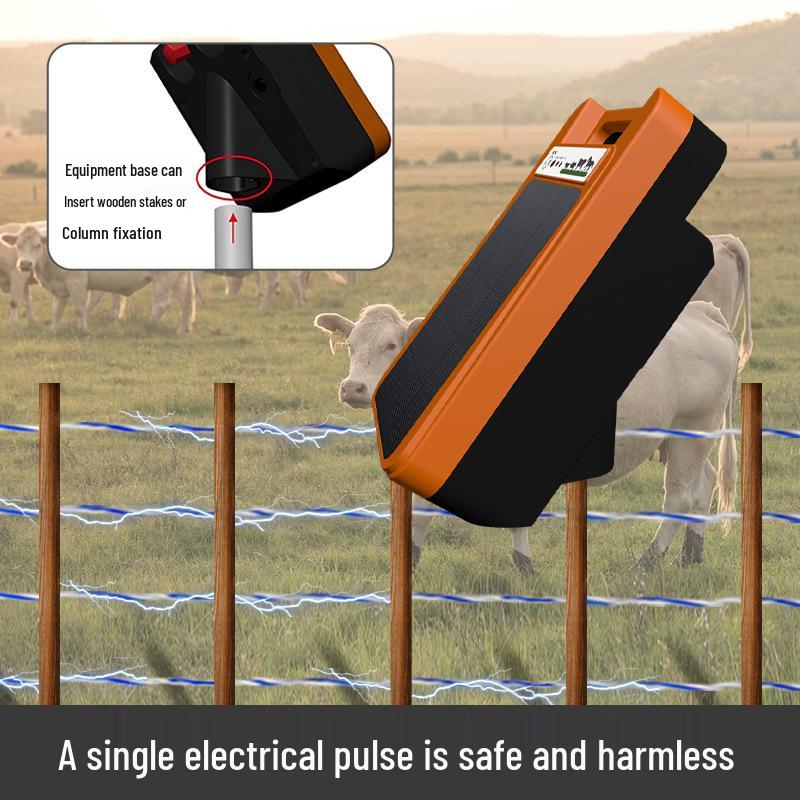 Solar-Powered Electronic Livestock Fence Kit for Pigs, Cattle, Sheep - Complete Set for Farm Use
