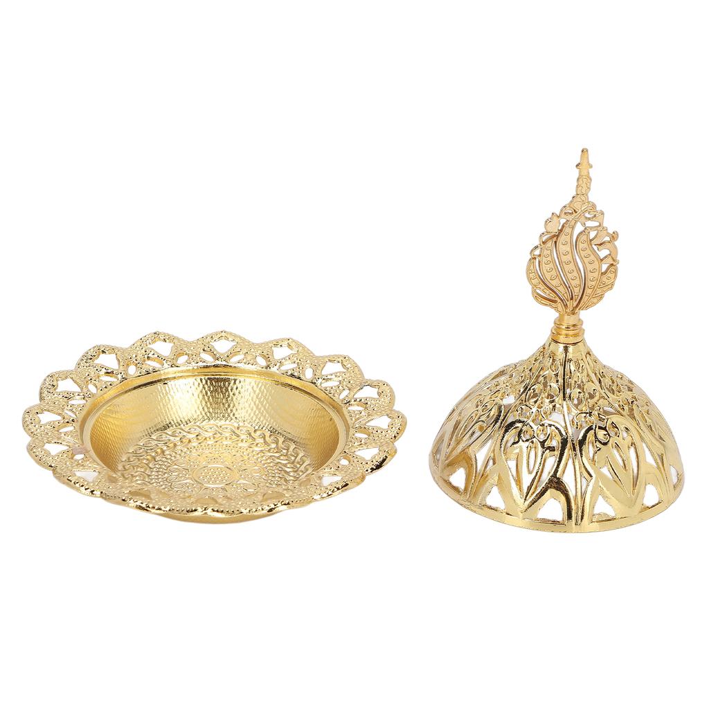 Incense Burner Holder Decorative Gold Metal Incense Stick Stand Tray for Halloween Christmas Decoration Display