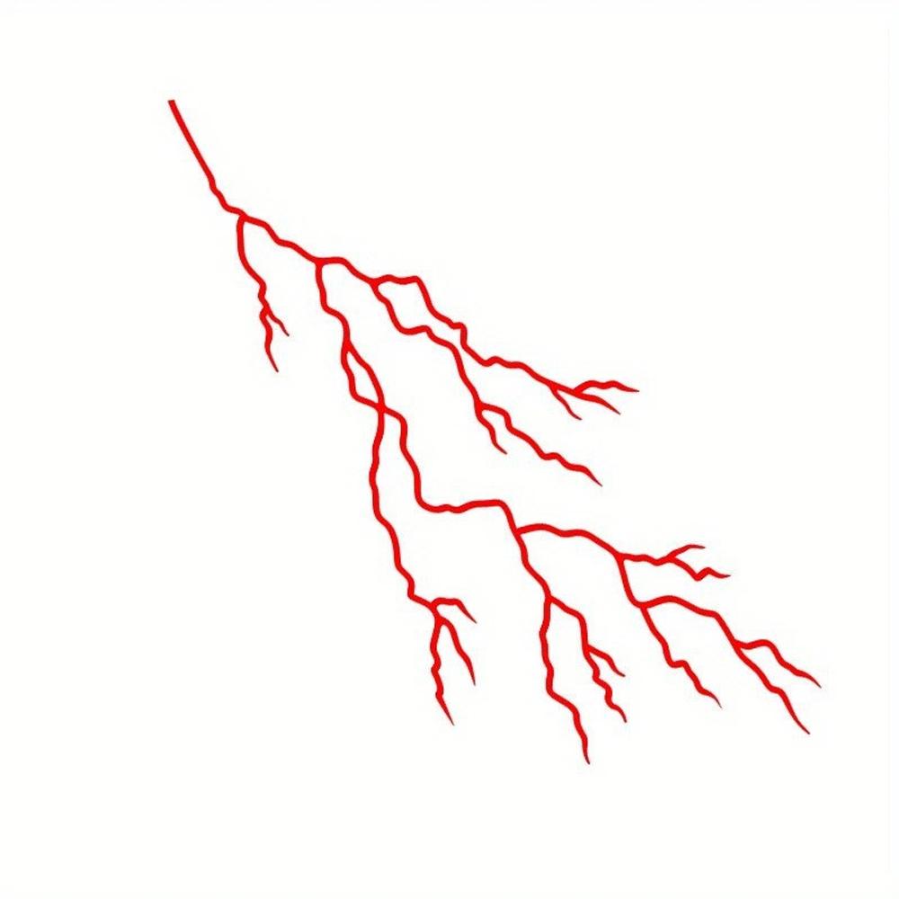 

Motorcycle Body Stickers Decoration Lightning Crack Style Pull Flower Waterproof Front Head Decal красный