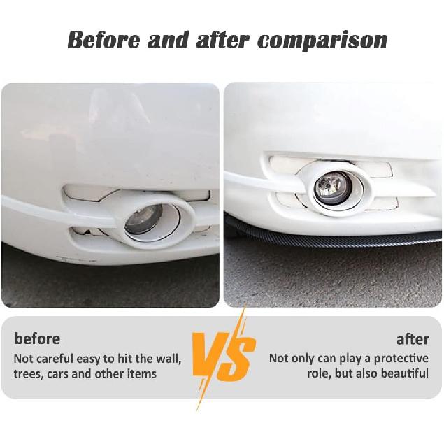 8.2Ft Carbon Fibre Front Lip As Front Bumper Protector,Upgraded Widen Rubber Front Lip Splitter For Side Skirt,Universal Front Bumper Lip Automotive