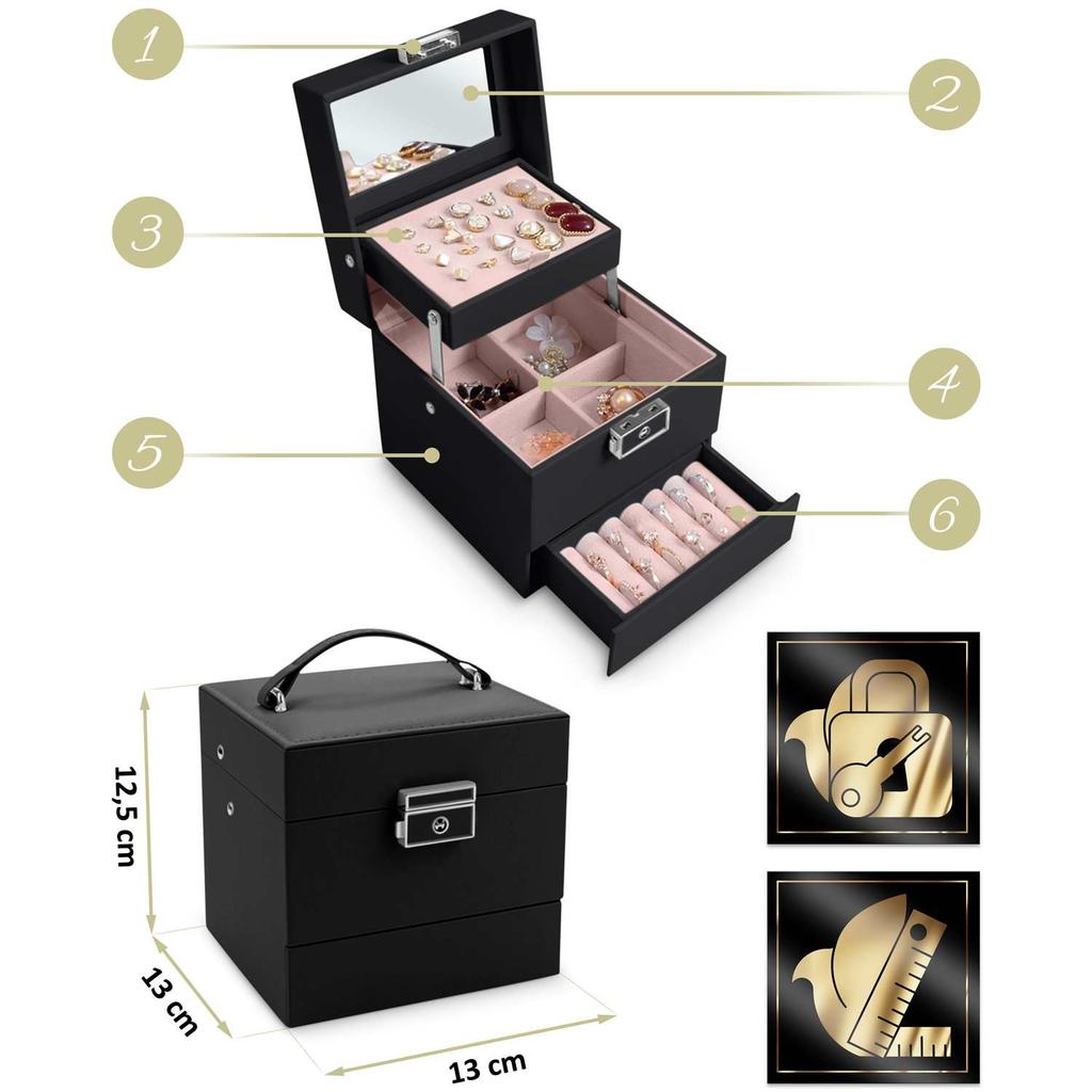 Jewelry Box Ms-703 Massido - Black