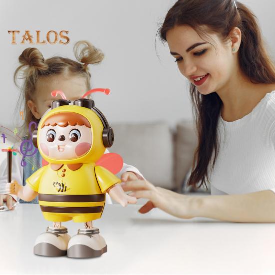 Electric Singing Dancing Bee Toy with LED Light Music Kids Walking Bee Toy Toddlers Boys Girls Interactive Educational Animal Musical Toy