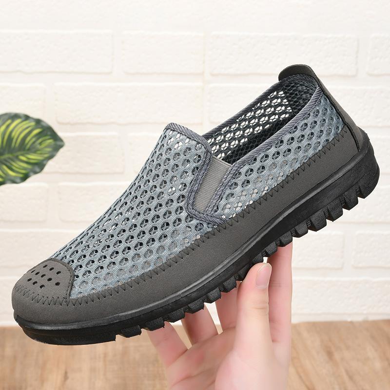 2014 Summer Loafers Male Tennis Shoes Breathable Mesh Surface Middle-aged Daddy Soft Bottom Anti-slip Elderly Leisure Men Shoes