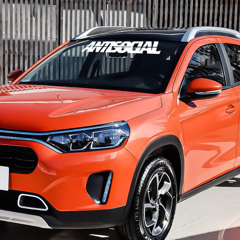 1PC Antisocial Letter Car Stickers for Rear Window Auto Front Windshield Vinyl Decals DIY Cool Racing Body Waterproof Decoration