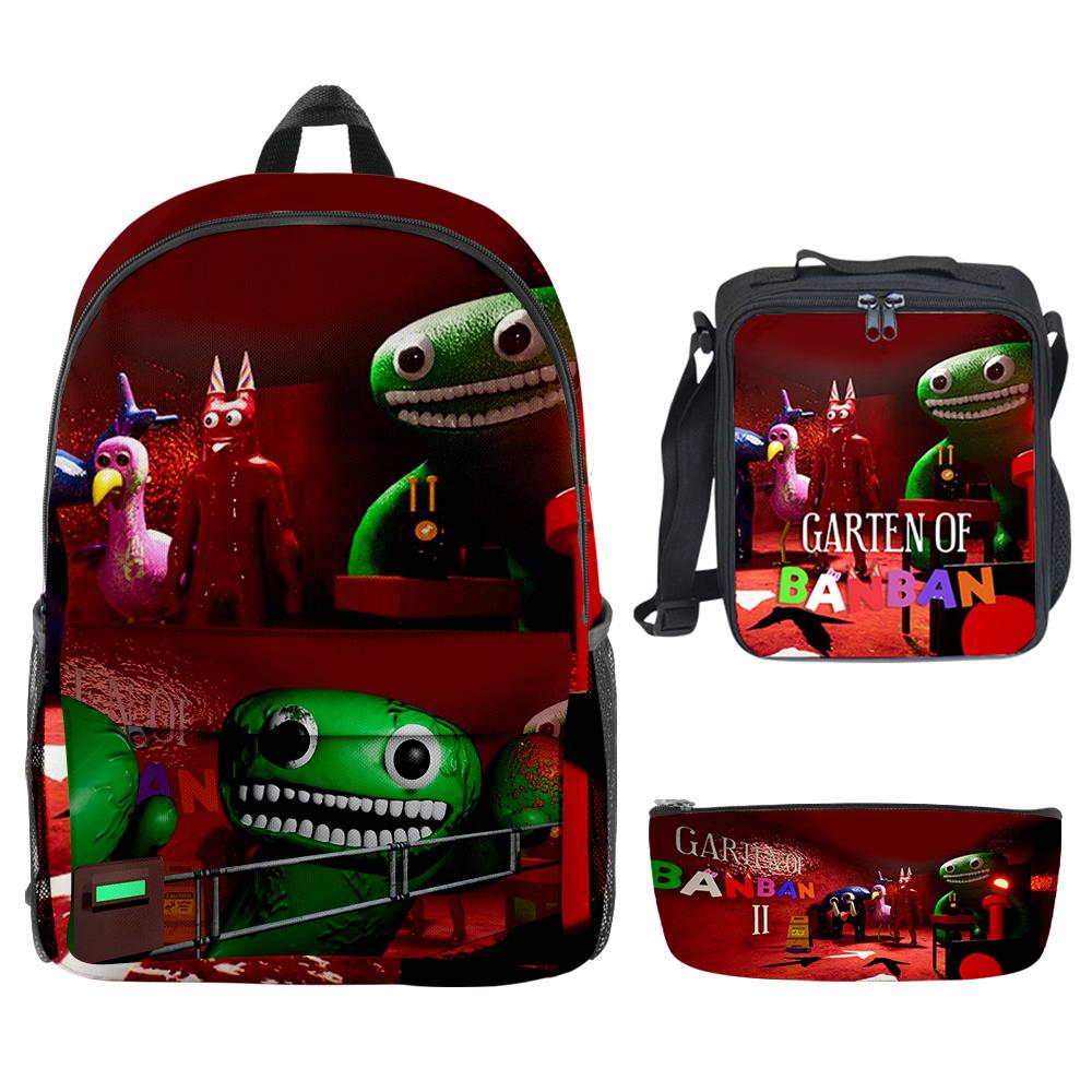 Klassische Neue Garten of Banban 3D-Druck 3 Stück/Set Schülertaschen Rucksack für Laptop Tagesrucksack Umhängetasche Brottasche Federmäppchen