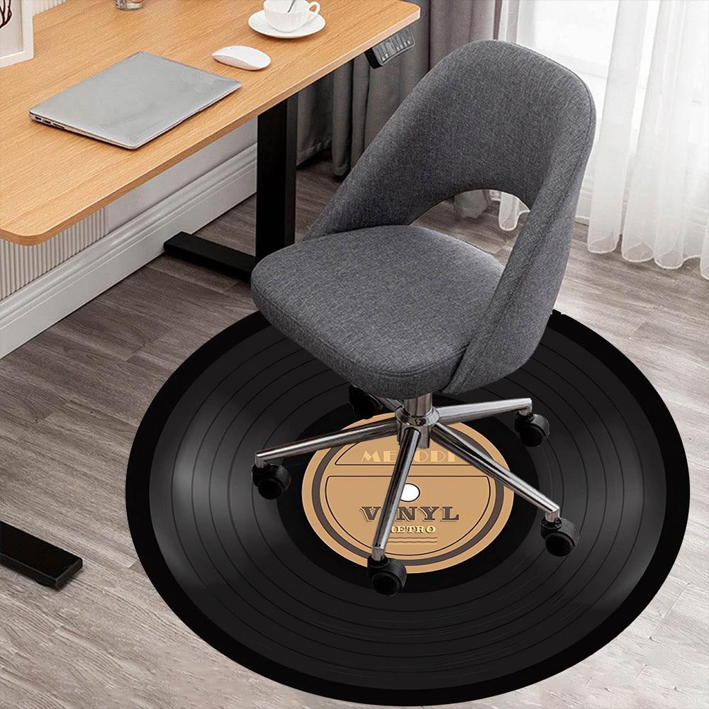 1pc Melodi Vinyl Round Chair mat Area Rug - Non-Slip, Floor Mat for Office, Bedroom, home decor Christmas Gift p0811158