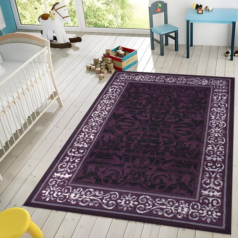 Black Purple ,Carpet ,Home Decor  Art  Themed,Purple Art Rug