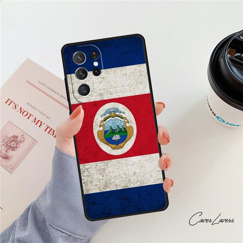 Costa Rica Flag Phone Case For Samsung Galaxy S24 S25 S23 S22 Ultra Note 10 20 Plus S20 S21 FE Cover