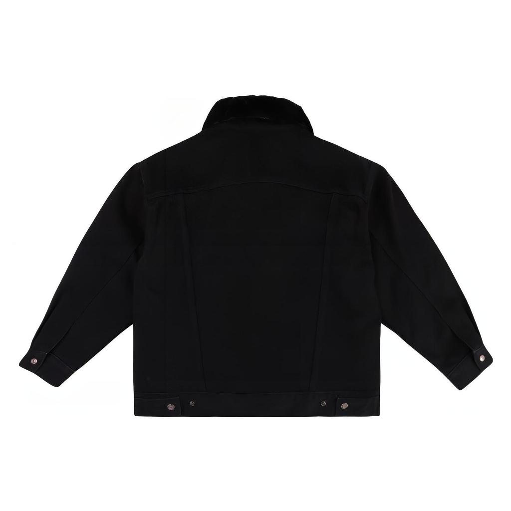 Levis Jednobarevná ležérní džínová bunda s dlouhým rukávem na knoflíky Dámské bundy Černá 17356-0000