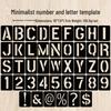 Black PP Number & Letter Template Ruler for DIY Spray Painting