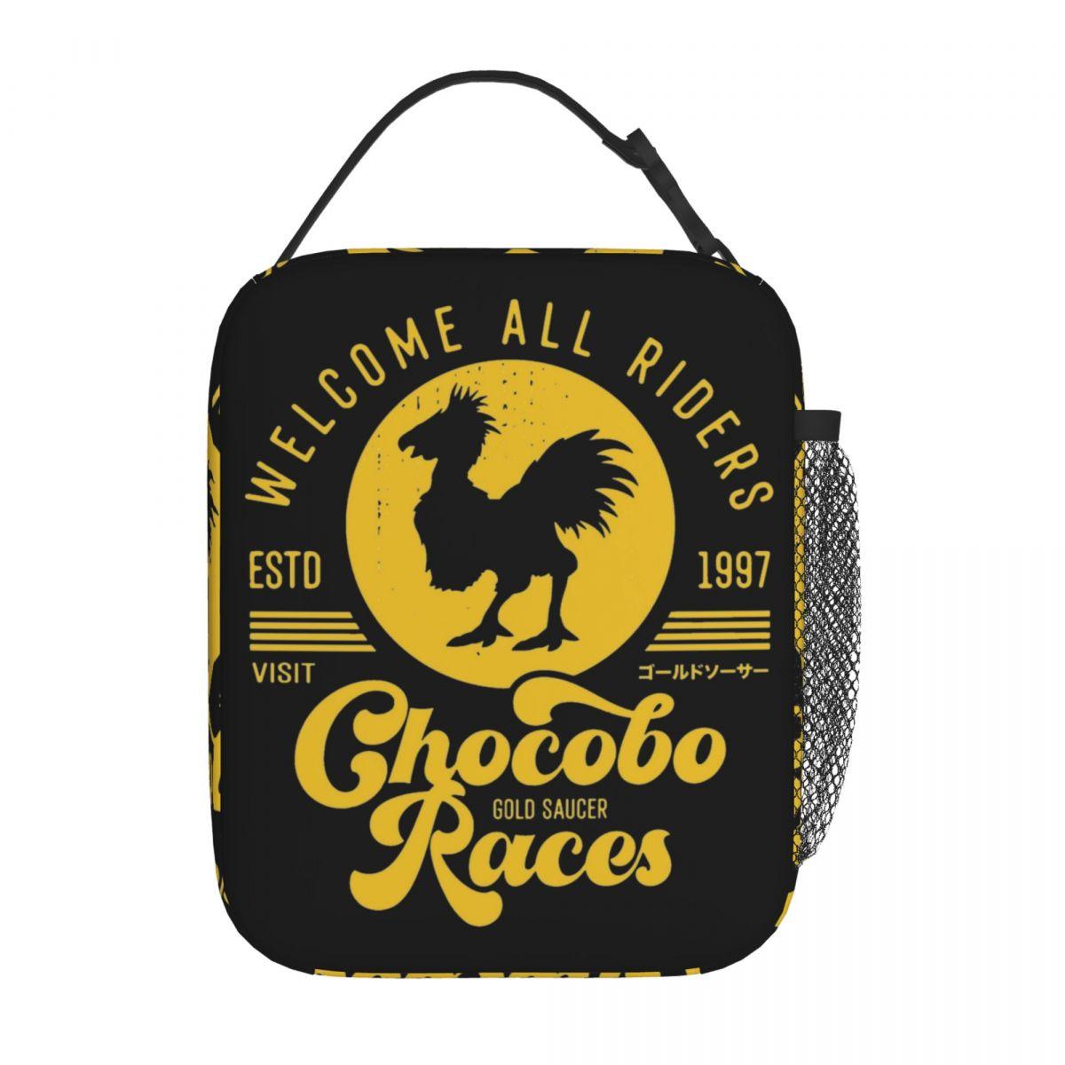 Chocobo Races Crest Final Fantasy Insulated Lunch Bag Large Game Reusable Cooler Bag Tote Lunch Box Beach Food Storage Bags One Size
