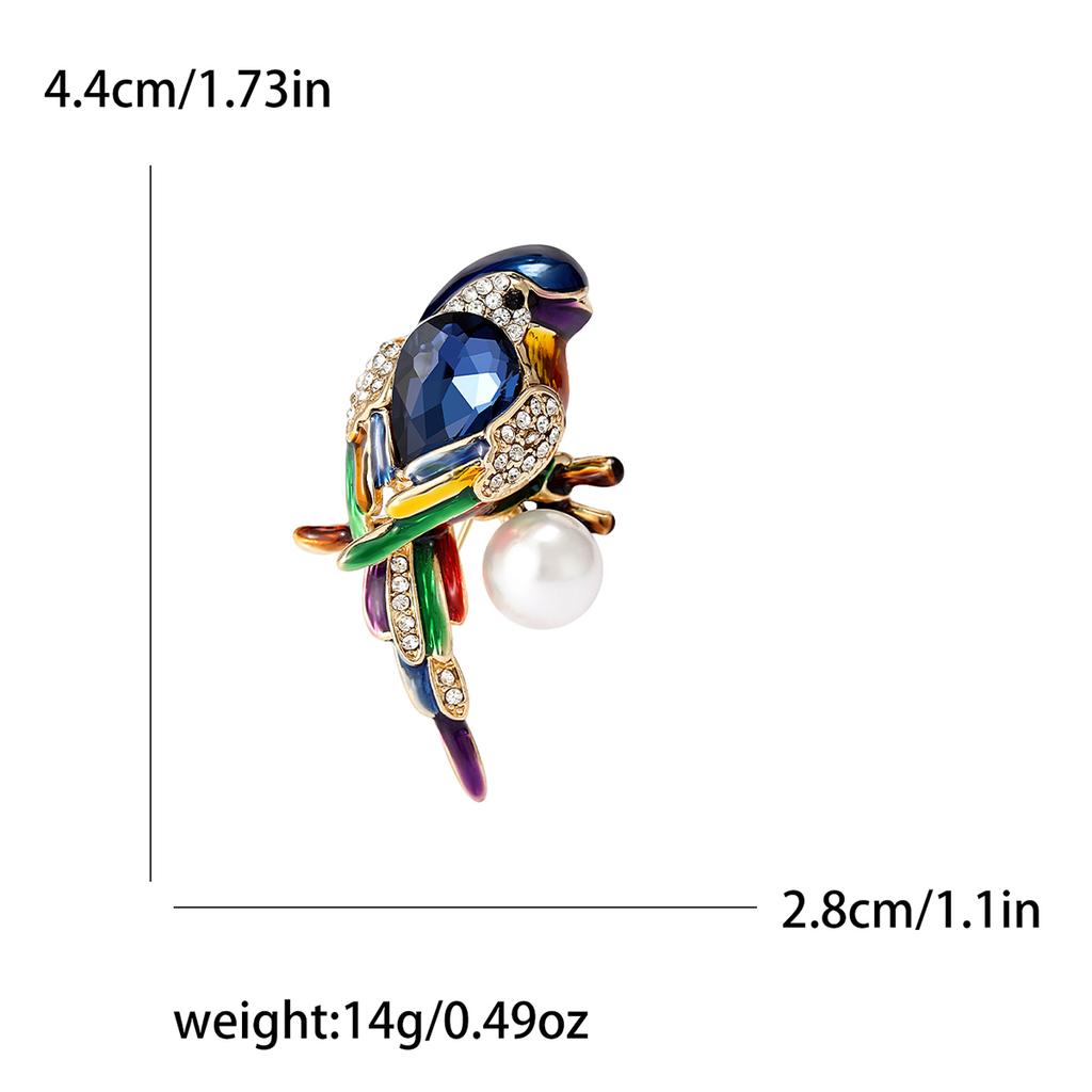 Popular Rhinestone Birds Brooches for Women Unisex Cute Enamel  Animal Pins Banquet Party Backpack Gifts Jewelry Accessories