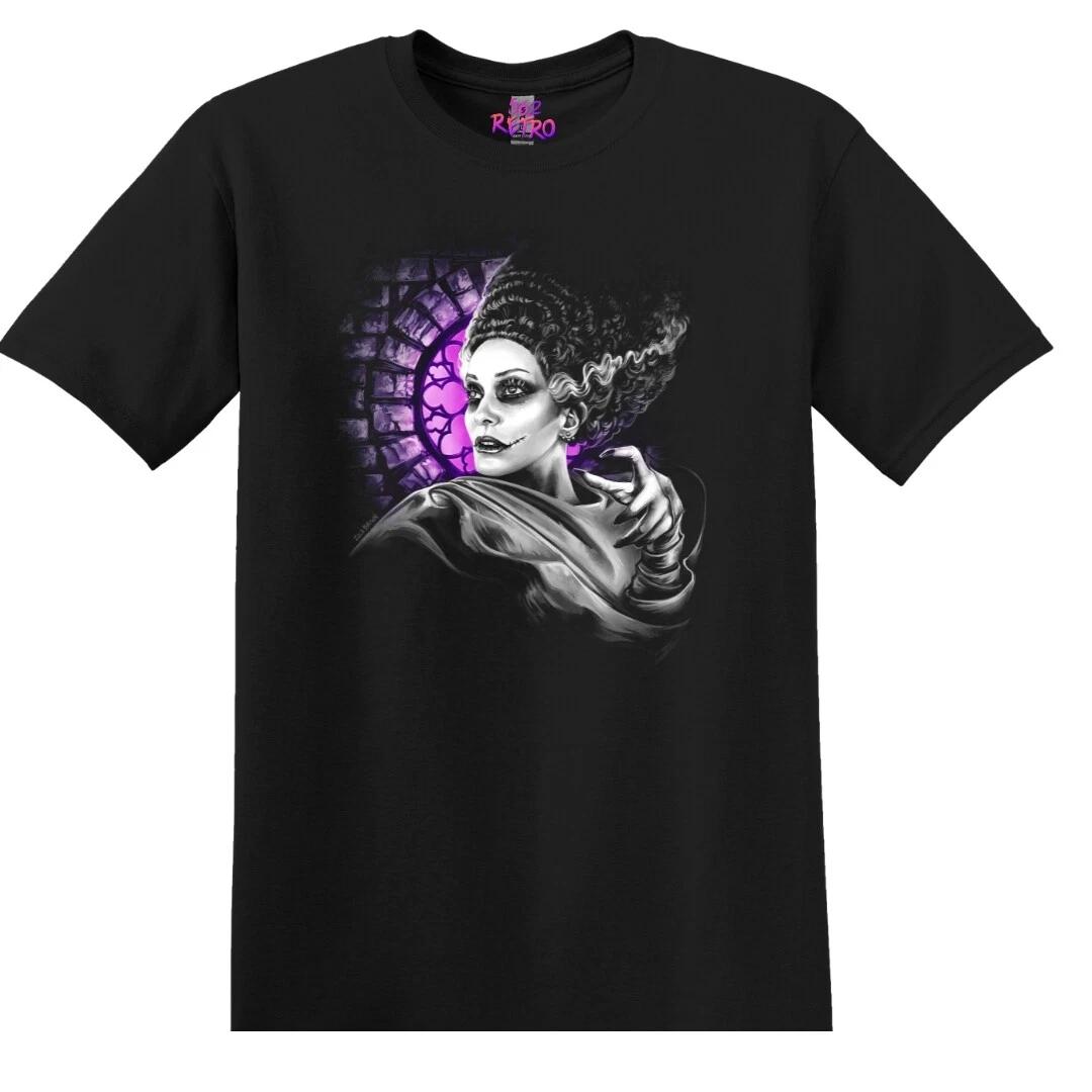 The Bride of Frankenstein Horror T-Shirt Black S-3XL XS