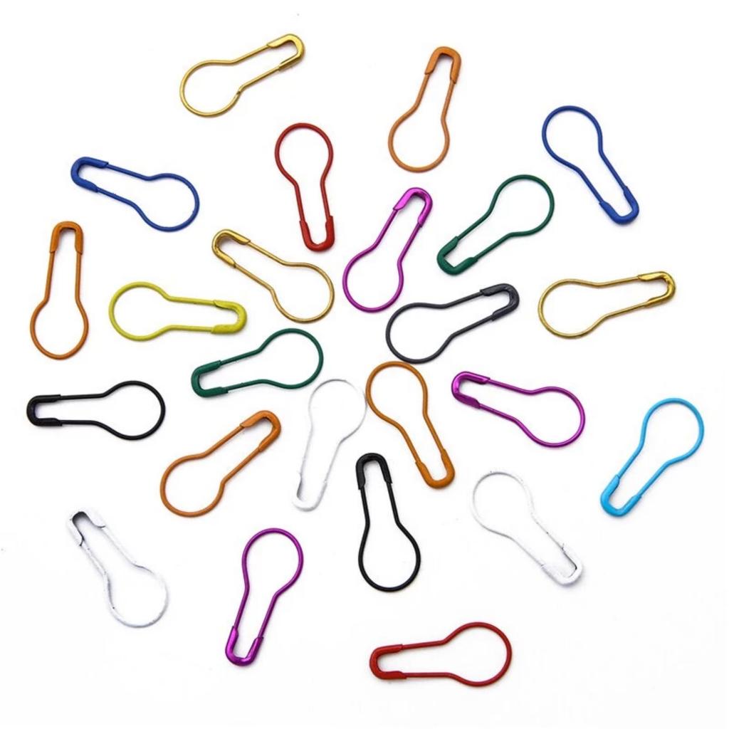 500Pcs/box Mixed Color Safety Needle Gourd Shaped Metal Clip, Handmade DIY Clothing Sewing Tool  Needle Clip Jewelry Accessories