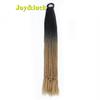 24 Zoll Ombre Yaki Straight Synthetische Haarverlängerungen Mädchen Farbe Geflochten Zopf Gummiband Box Braid