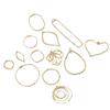 14K Gold-Filled Geometric Pendant: Square, Round, Teardrop, Heart Shapes for DIY Earrings