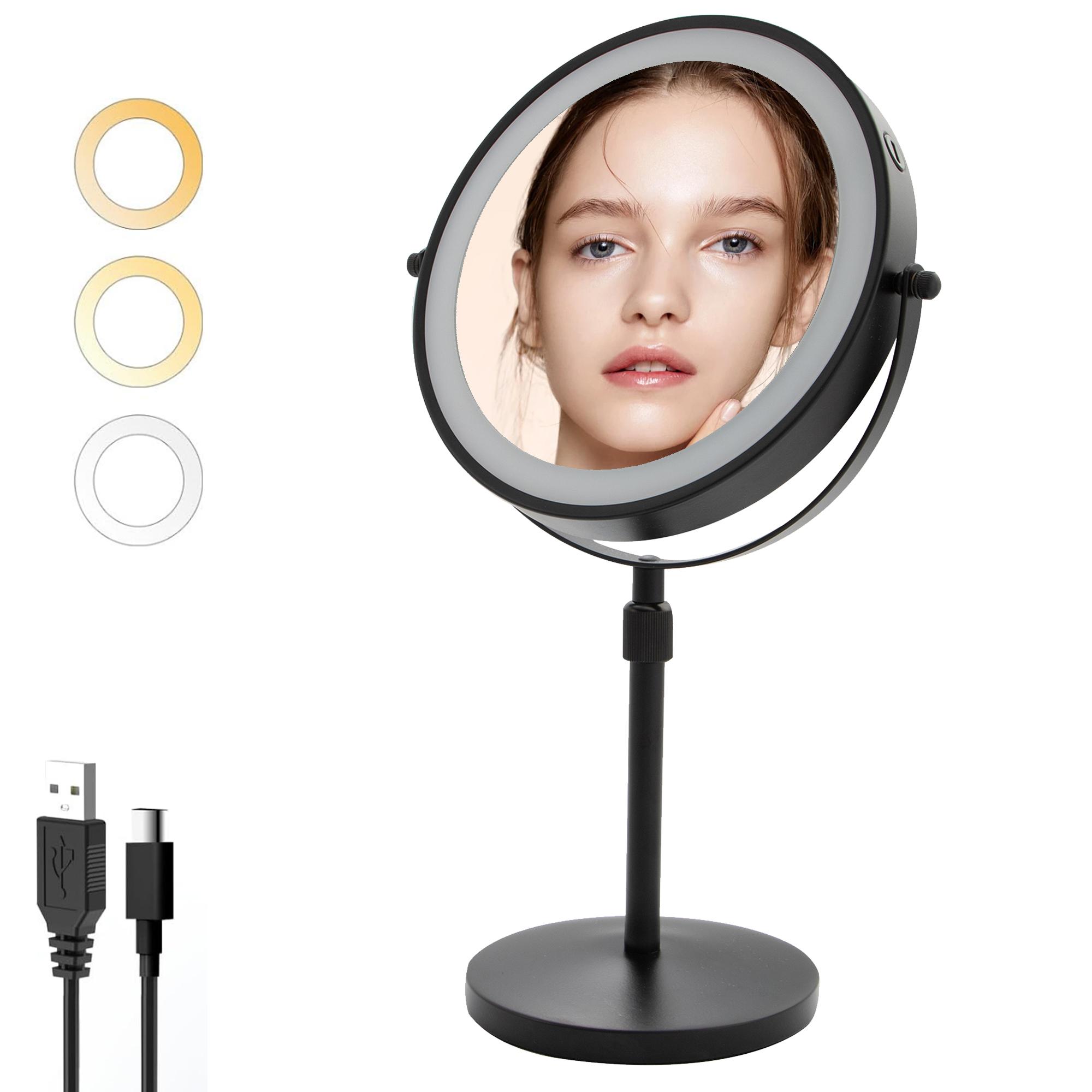 

Makeup Mirror OWOSALD Adjustable Height Chrome 8-Inch M08T чорний