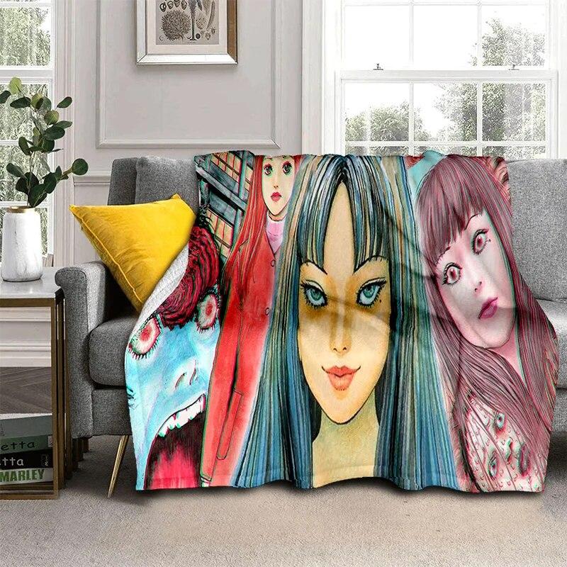 3D Horror Ghost Junji Ito Tomie Kawakami Blanket,Soft Throw Blanket for Home Bedroom Bed Sofa Picnic Travel Office Cover Blanket