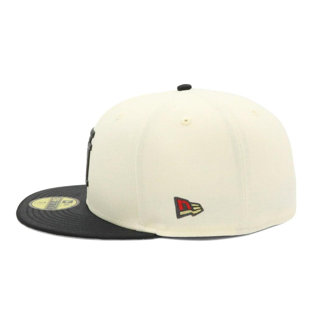 New Era 59FIFTY Los Angeles Dodgers ONSPOTZ LA 7 59Fifty Up Side Down Side MLB Los Angeles Dodgers Cap, Exclusive, Chrome/Satin Black, 1/8 Scale,