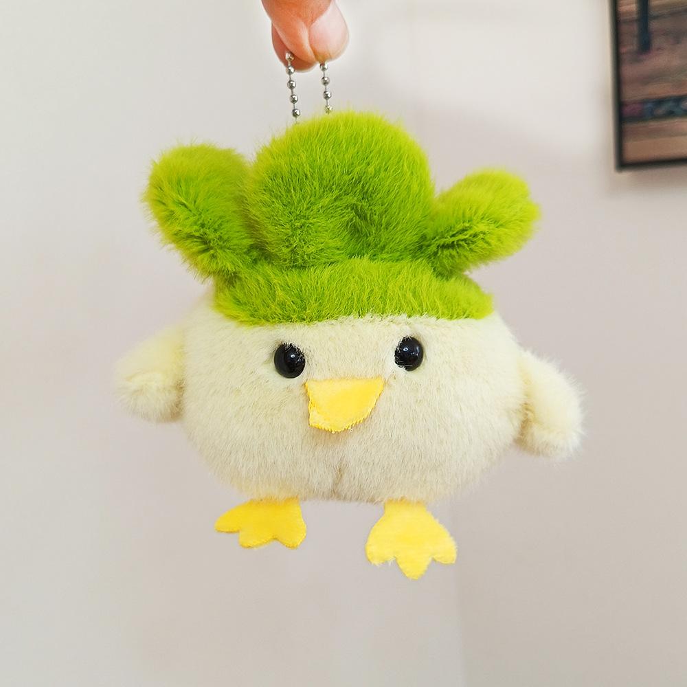 Cute Music Garlic Bird Chicken Pendant Plush Toy Doll Bag Hanging Decoration Keychain Doll Small Vegetable Chicken Doll
