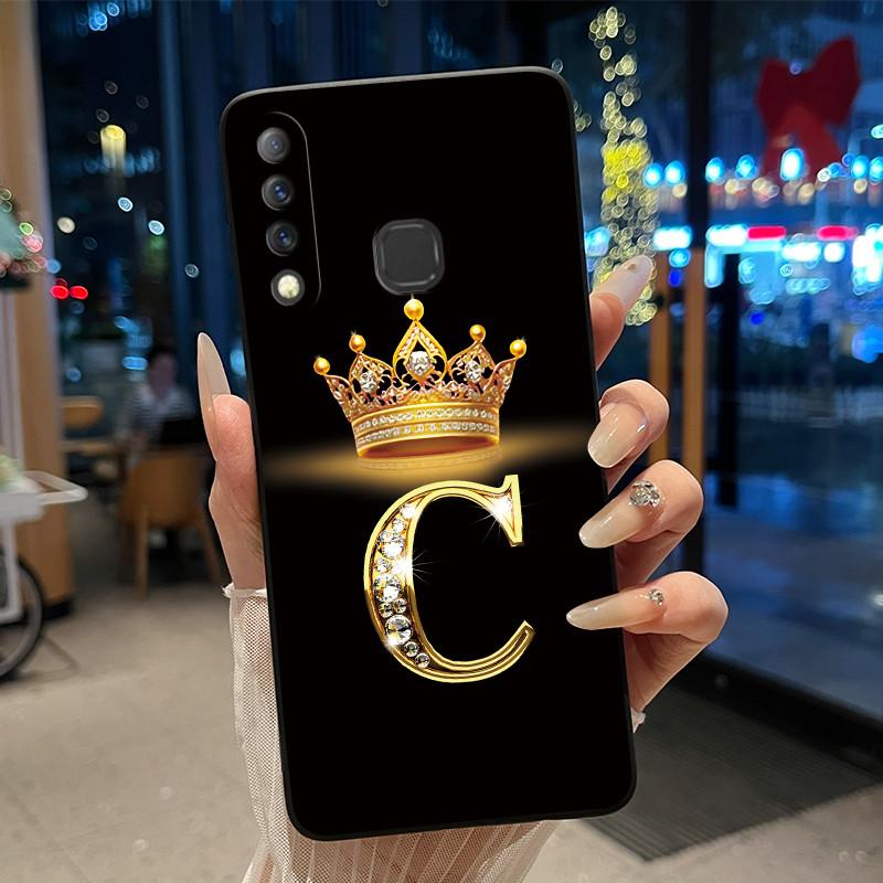 Beautiful A To Z Letter Crown Casing For Infinix S4 Smart3 Plus X626 X267 Case Black Soft Silicone Shockproof Shell