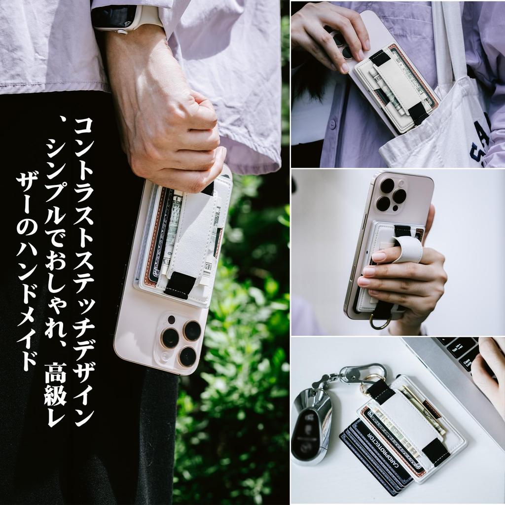 LORZOR MagSafe Card Case, Slim SmartphoneiPhone Case with MagSafe Stand, Smart Wallet, RFID Blocking, Holds 5 Cards, Includes Tag Patch To Prevent