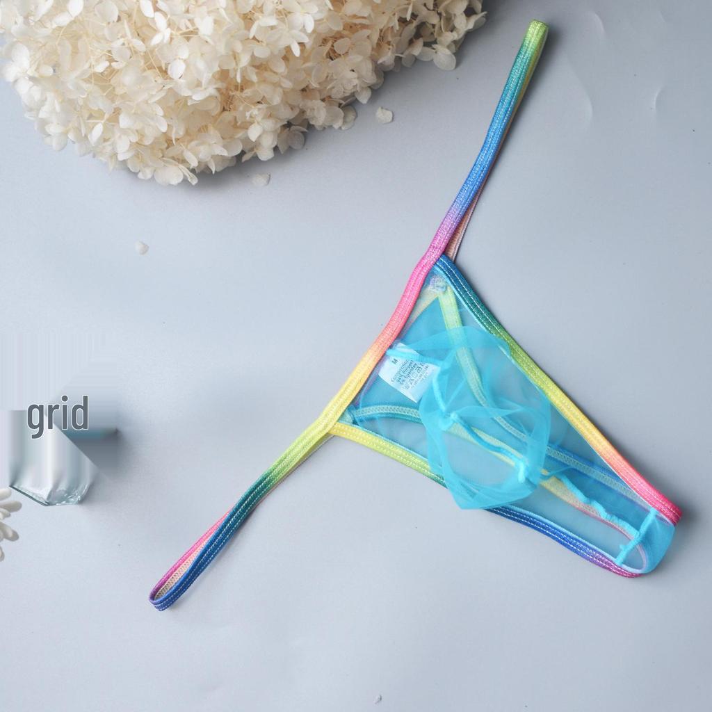 Men's Passionate Thong: Sexy Low-Waist, Transparent Pouch, High-Elastic Underwear B901