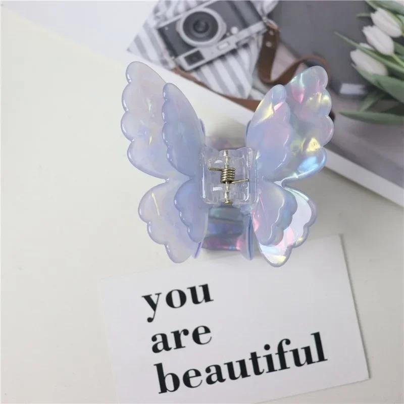 New Sweet Princess Butterfly Crab Hair Clips Colorful Fairy Butterfly Hair Claw Acetate for Women Hair Accessories
