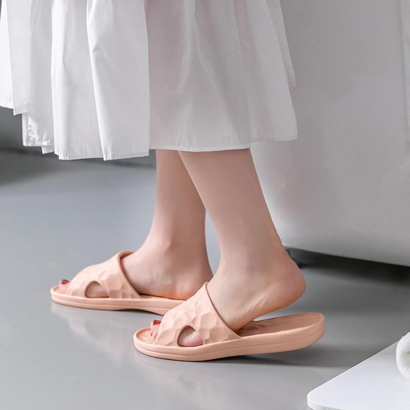 Slippers home summer Japanese style non-slip couple water cube slippers home bathroom bath slippers bacteriostatic slippers