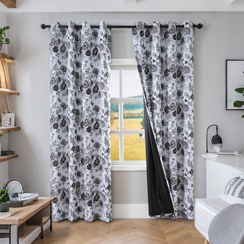 Blackout Curtain Vintage Floral Eyelet Bedroom Living Room Small Fresh Style