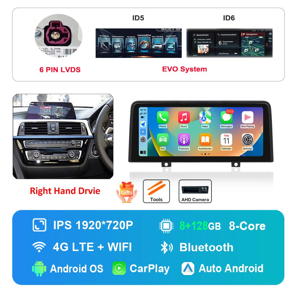 12.3 Inch Right Hand Drvie for BMW 3 4 Series F30 F31 F32 F33 F34 F36 NBT EVO System Android Car Radio Multimedia Player 4G WiFi