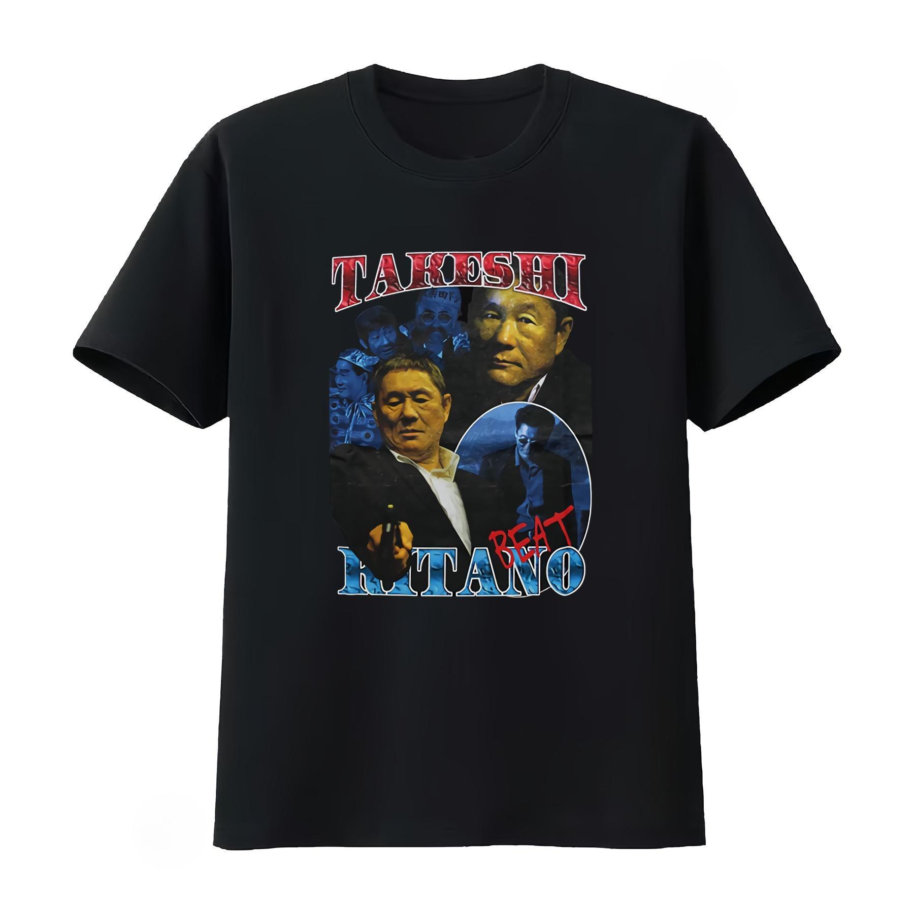 Takeshi Kitano Movie Outrage Original Promotional T Shirt Retro Print Design Classic Film Theme Unisexs Women 2026 Summer T Shirt S
